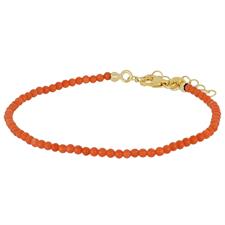 BRACCIALE PALLINI 2/3MM SOLO CORALLO IN ARGENTO 925°/°°