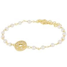 BRACCIALE MADREPERLA SMALTATA TONDINO CON CUORE IN ARGENTO 925°/°°