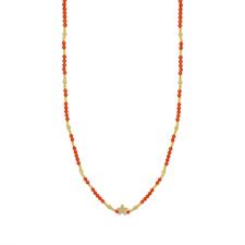 COLLANA CON STELLA E CORALLO MM2 IN ARGENTO 925°/°°