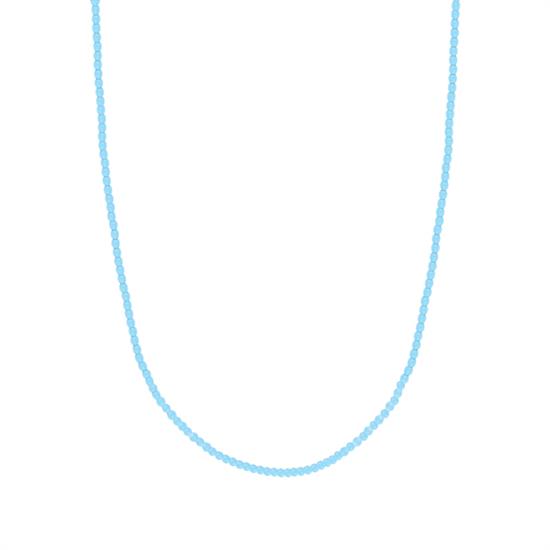 COLLANA PALLINI 2MM PASTA DI TURCHESE IN ARGENTO 925°/°°