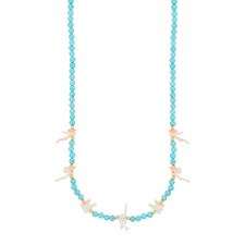 COLLANA PASTA DI TURCHESE E SCAGLIE DI CORALLO ROSA ARGENTO 925°/°°