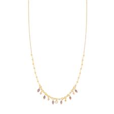 COLLANA PIETRE E SPINELLI PENDENTI CON ZIRCONE IN ARGENTO 925°/°°