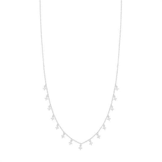 COLLANA FORZATINA CON ZIRCONI QUADRATI PENDENTI IN ARGENTO 925°/°°