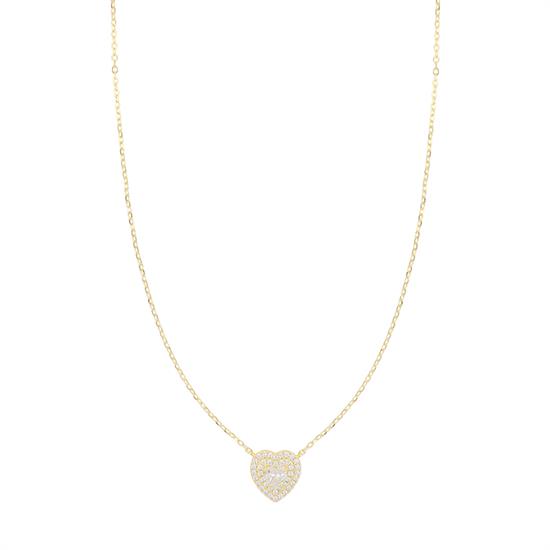 COLLANA CUORE PIENO GIRI DI ZIRCONI IN ARGENTO 925°/°°