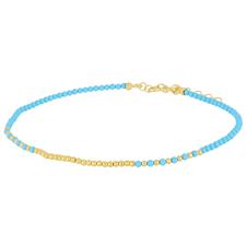 CAVIGLIERA PALLINI 2MM E PASTA DI TURCHESE IN ARGENTO 925°/°°