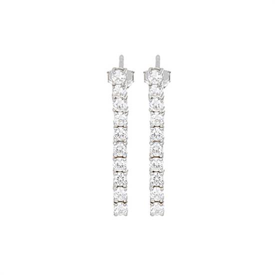 ORECCHINO TENNIS 2MM 10 ZIRCONI IN ARGENTO 925°/°°