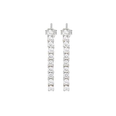 ORECCHINO TENNIS 2MM 10 ZIRCONI IN ARGENTO 925°/°°