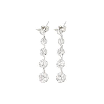 ORECCHINO CINQUE FIORI ZIRCONATI PENDENTI IN ARGENTO 925°/°°
