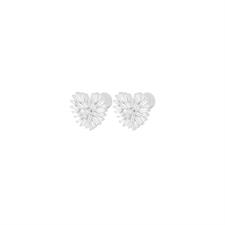 ORECCHINO LOBO CUORE ZIRCONI BAGUETTE BIANCHI IN ARGENTO 925°/°°