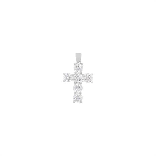 PENDENTE CROCE ZIRCONE 5MM IN ARGENTO 925°/°°