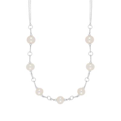 COLLANA GIROCOLLO E PERLE DI FIUME IN ARGENTO 925°/°°