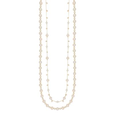 COLLANA PERLE FIUME E ZIRCONI IN ARGENTO 925°/°°