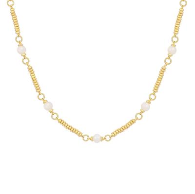 COLLANA RONDELLE E PERLE DI FIUME IN ARGENTO 925°/°°