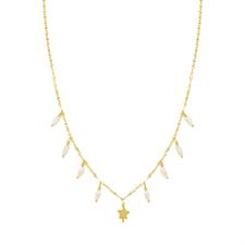 COLLANA OVALINA CON PERLE OVALINE E STELLINA IN ARGENTO 925°/°°