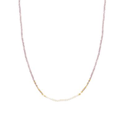 COLLANA DORATA PIETRE DURE E PERLE DI FIUME IN ARGENTO 925°/°°