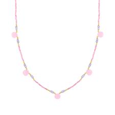 COLLANA SPINELLO COLORATO E QUARZO TONDO IN ARGENTO 925°/°°