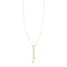 COLLANA DOPPIO FILO PENDENTE ZIRCONI CUORI ARGENTO 925°/°°
