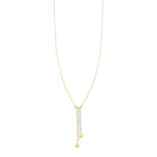 COLLANA DOPPIO FILO PENDENTE ZIRCONI CUORI ARGENTO 925°/°°