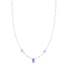 COLLANA CATENA CUBOTTI ZIRCONI TONDI E OVALI IN ARGENTO 925°/°°