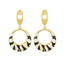 ORECCHINO sMALTO ZEBRA IN ARGENTO 925°/°°
