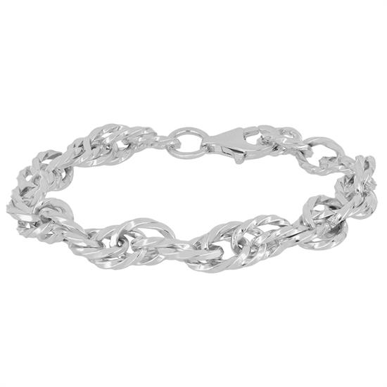 BRACCIALE MAGLIE LAVORATE INTRECCIATE IN ARGENTO 925°/°°