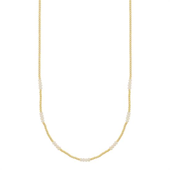 COLLANA PALLINI IN METALLO E PERLE DI FIUME ARGENTO 925°/°°