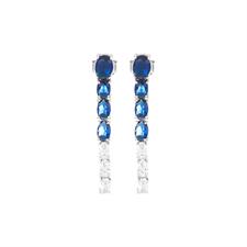 ORECCHINO TENNIS CON OVALI ZIRCONATI COLOR IN ARGENTO 925°/°°