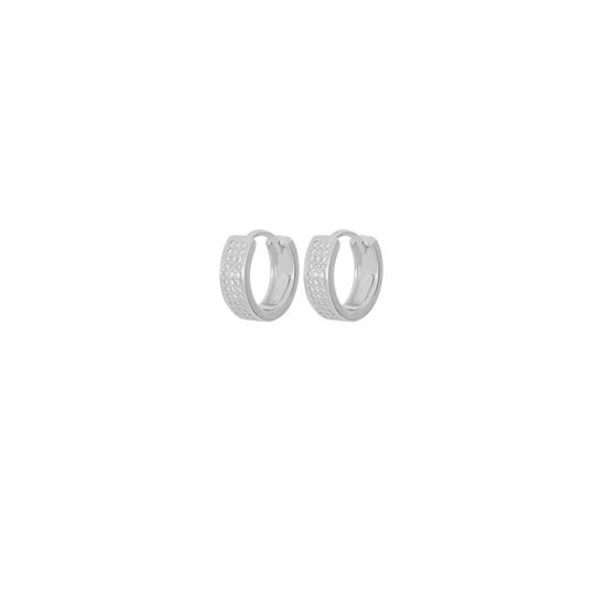 ORECCHIN SCATTINO 11MM 3 GIRI DI  ZIRCONI IN ARGENTO 925°/°°