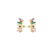 ORECCHINO ZIRCONI QUADRATI E BAGUETTE IN ARGENTO 925°/°°