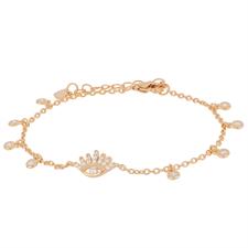 BRACCIALE OCCHIO TURCO ROSE' IN ARGENTO 925°/°° ZIRCONI