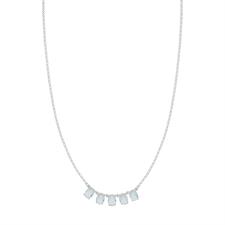 COLLANA CINQUE PIETRE OVALI ZIRCONI IN ARGENTO 925°/°°