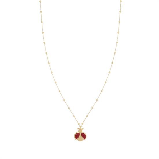 COLLANA COCCINELLA SMALTATA IN ARGENTO 925°/°°