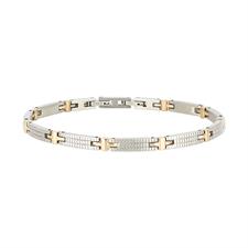 BRACCIALE CON PIASTRINE LAVORAZIONE FRECCE IN ACCIAIO