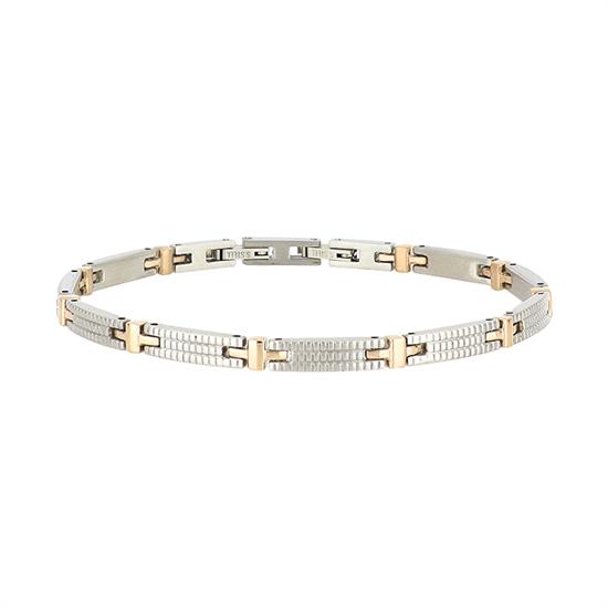 BRACCIALE CON PIASTRINE LAVORAZIONE FRECCE IN ACCIAIO