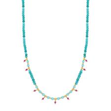 COLLANE PIETRE COLORATE RONDELLE E SPINELLO IN ARGENTO 925°/°°