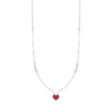 COLLANA ROLLO E TENNIS CON CUORE SMALTATO IN ARGENTO 925°/°°