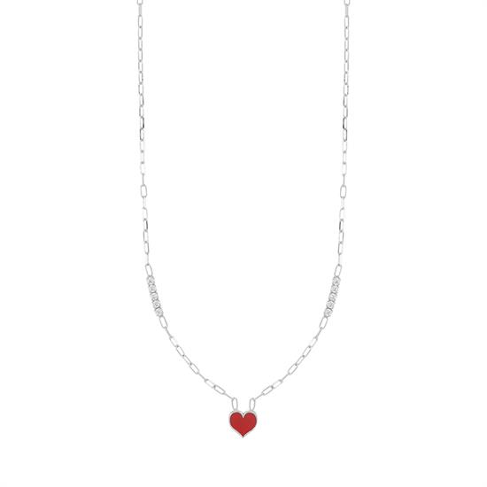 COLLANA ROLLO E TENNIS CON CUORE SMALTATO IN ARGENTO 925°/°°