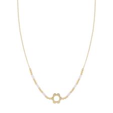 COLLANA FIORE TRAFORATO CON PIETRINE IN ARGENTO 925°/°°