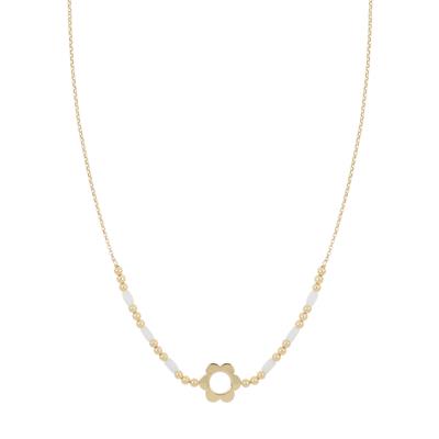 COLLANA FIORE TRAFORATO CON PIETRINE IN ARGENTO 925°/°°
