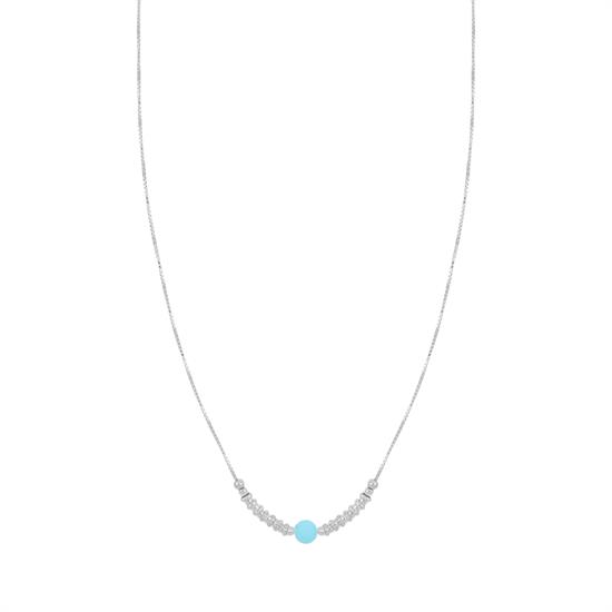 COLLANA VENEZIANA CON RONDELLE E PERLA/PALLINO IN ARGENTO 925°/°°