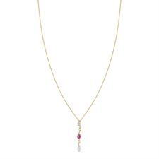 COLLANA MIX ZIRCONI PENDENTI COLOR IN ARGENTO 925°/°°