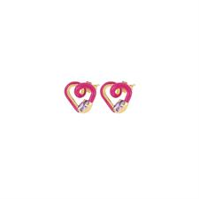 ORECCHINO CUORE INTRECCIARO OVALE ZIRCONATO E SMALTO ARGENTO 925°/°à