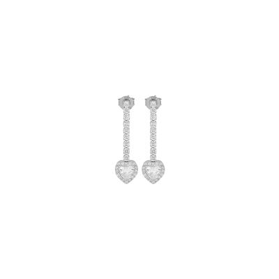 ORECCHINO TENNIS CUORE ZIRCONATO IN ARGENTO 925°/°°