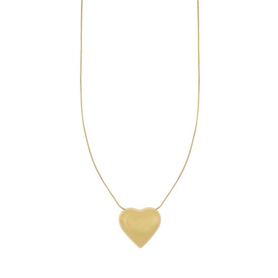 COLLANA MAGLIA FOPE CON CUORE PASSANTE IN ACCIAIO