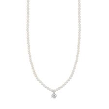 COLLANA MADREPERLA SMALTO BIANCA CAMPANELLA IN ARGENTO 925°/°°