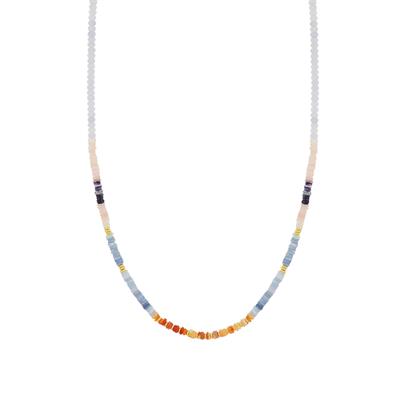 COLLANA OPALE MULTICOLR E RUOTINE DI CALCEDONIO ARGENTO 925°/°°