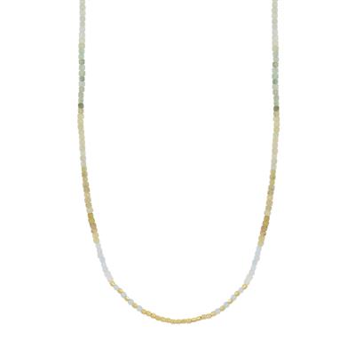 COLLANA CUBOTTI LISCI E ACQUAMARINA IN ARGENTO 925°/°°