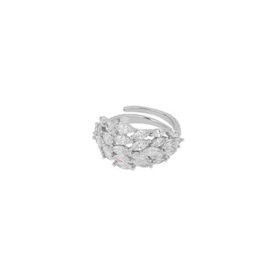 ANELLO FASCIA DI GOCCE ZIRCONATI BIANCHI IN ARGENTO 925°/°°