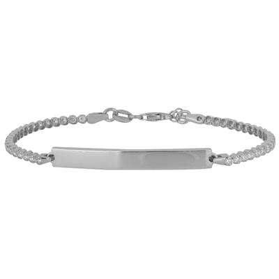 BRACCIALE TENNIS CON TARGHETTA IN ARGENTO 925°/°°