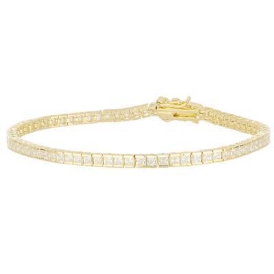 BRACCIALE TENNIS CARRE' DORATO IN ARGENTO 925°/°°